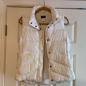 J. Crew white puffer vest